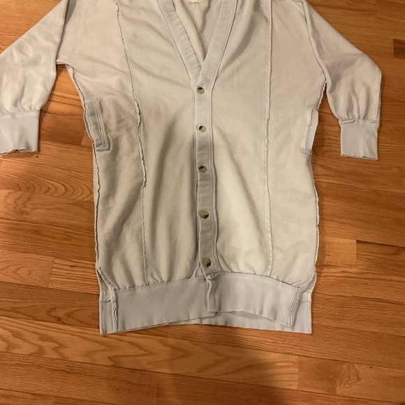 We The Free People light blue Long Button Cardigan Sweater oversized XL NWOT - Picture 10 of 16